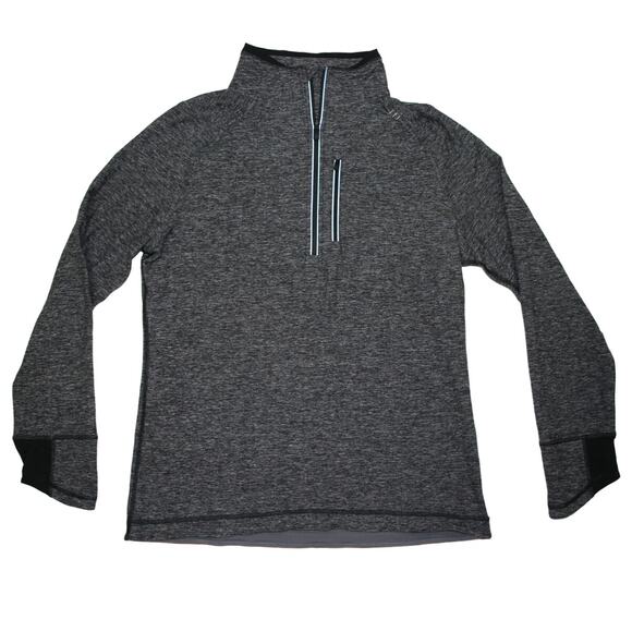Lululemon Heather Black Grey Mens Half-Zip Pullover Size Large - Picture 1 of 8